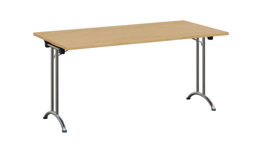 SLC 160 chrom skládací jednací stůl 1600x800, deska 25 mm, podnož chrom, deska javor horský